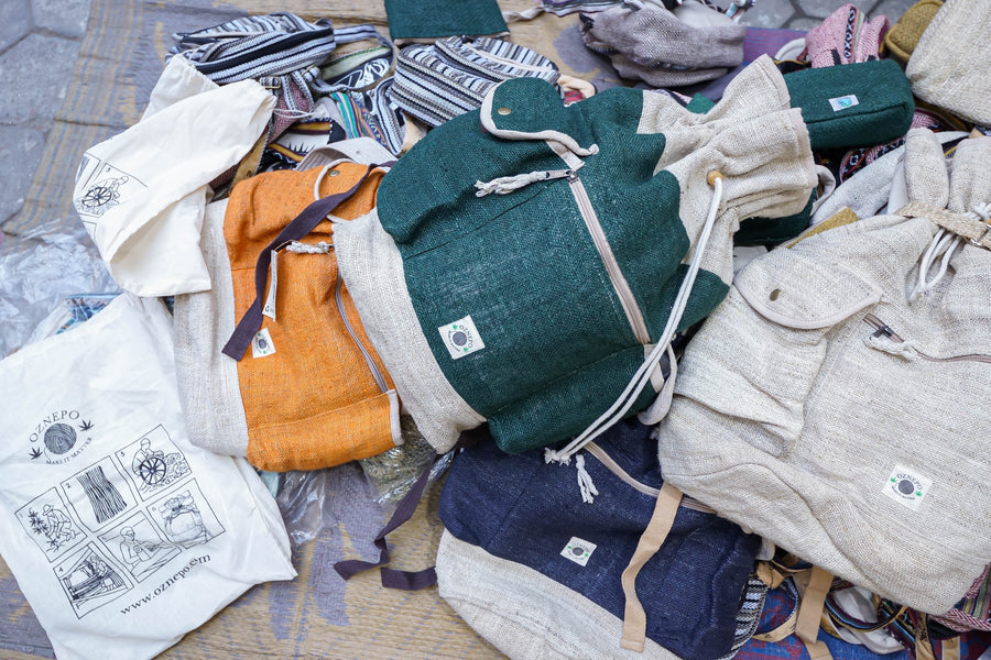 On the road to Bandipur, with a single tote.