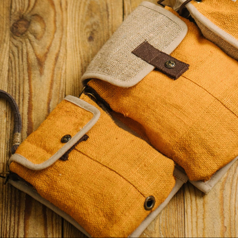 Artisan hand-stitching hemp